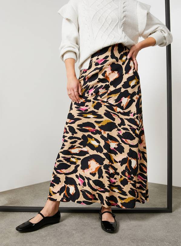 For All The Love Leopard Printed Cut About Slip Skirt 16
